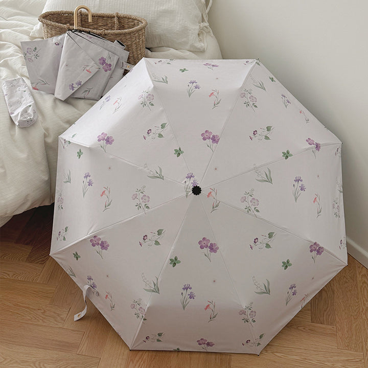 Ladies Folding Umbrella with Elegant Flower Design Kalsten