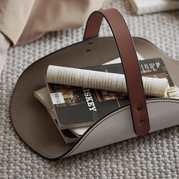 Stylish Leather Magazine Holder