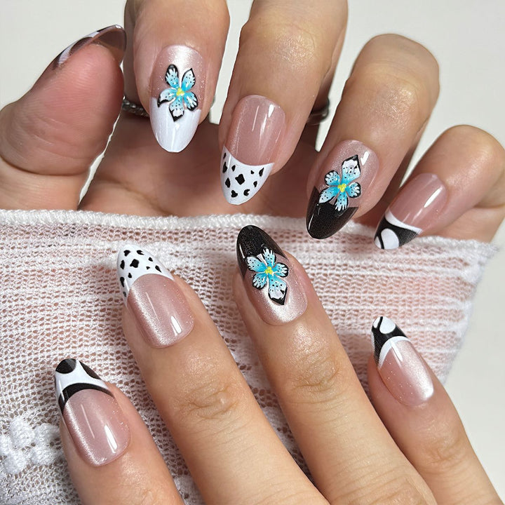 Artistic Floral Press-On Nail Set Kalsten
