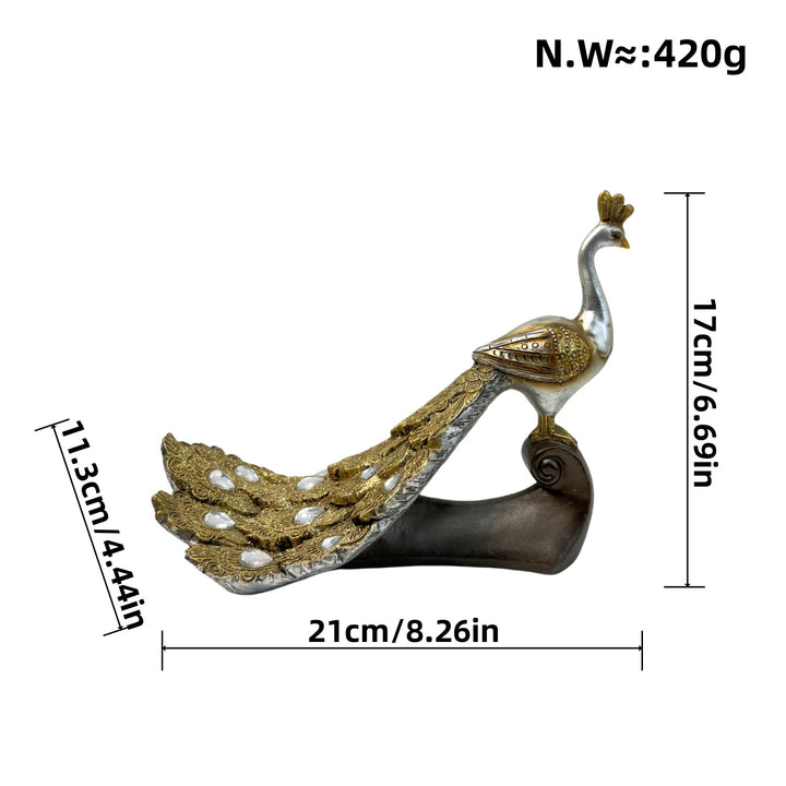 Magnificent Peacock Decor Sculpture Kalsten