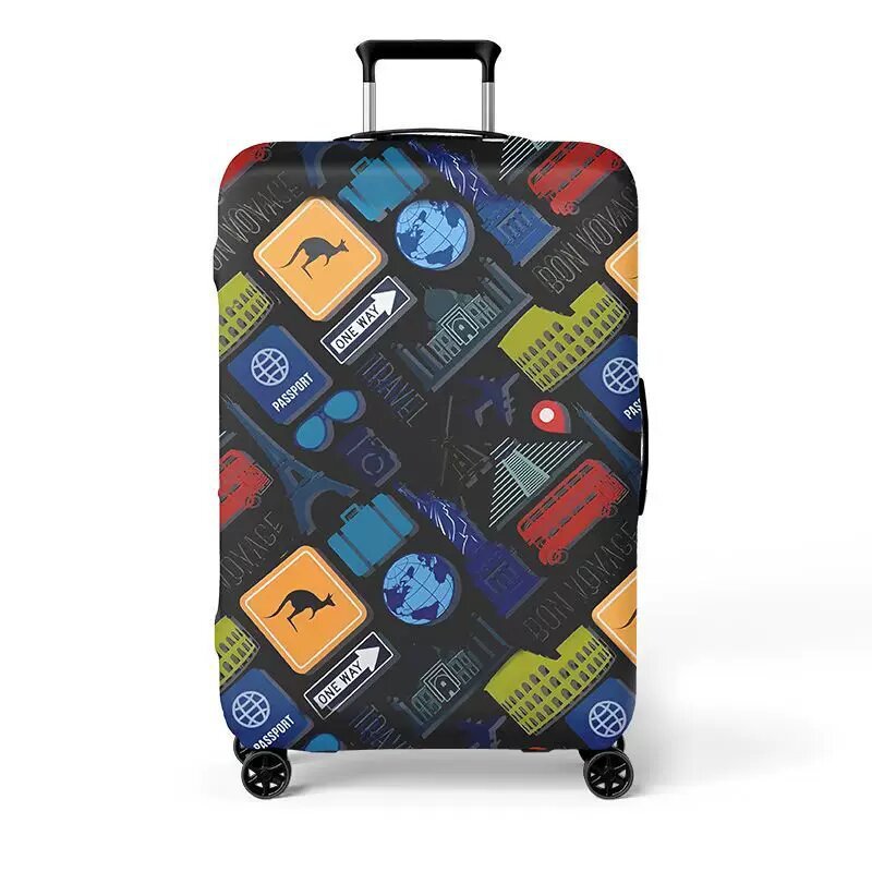 Women's hard shell suitcase with exciting travel motif Kalsten