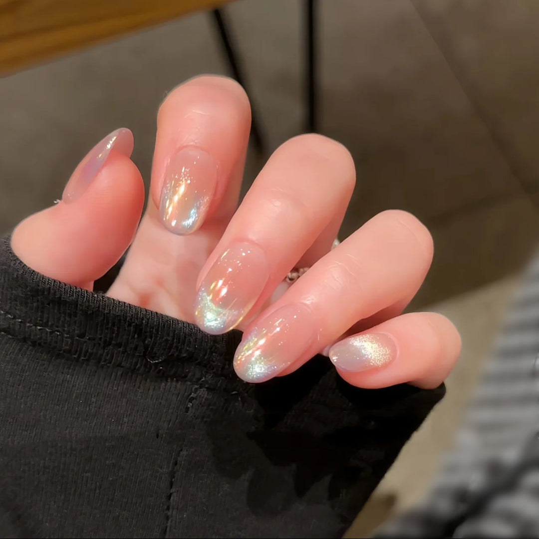 Artificial nail tips with shimmering ombre effect Kalsten