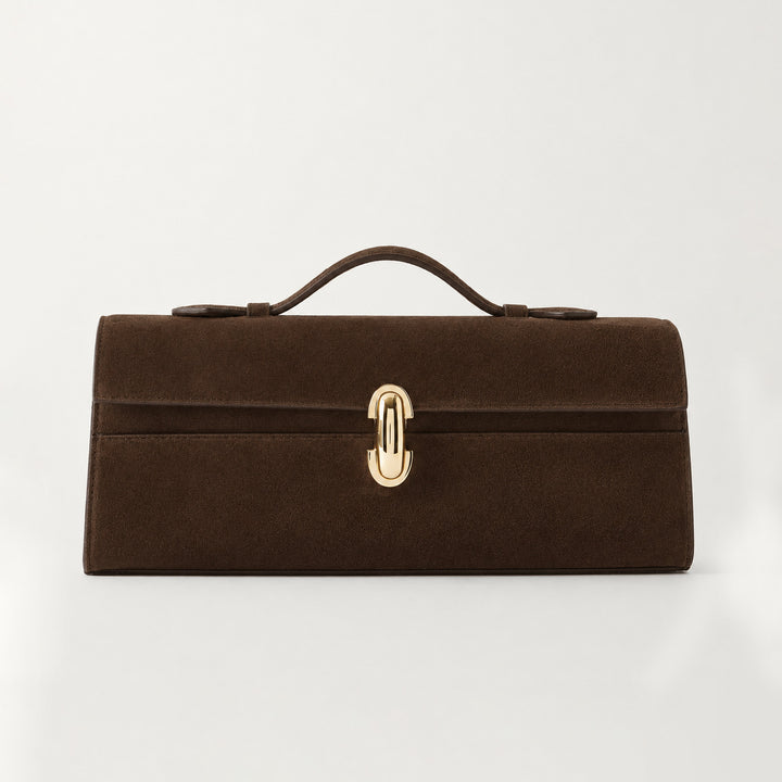 Sophisticated Suede Handheld Satchel