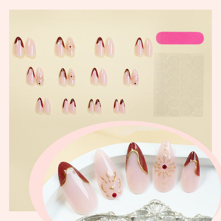 Premium Artistic Full Cover Press-On Nail Set Kalsten