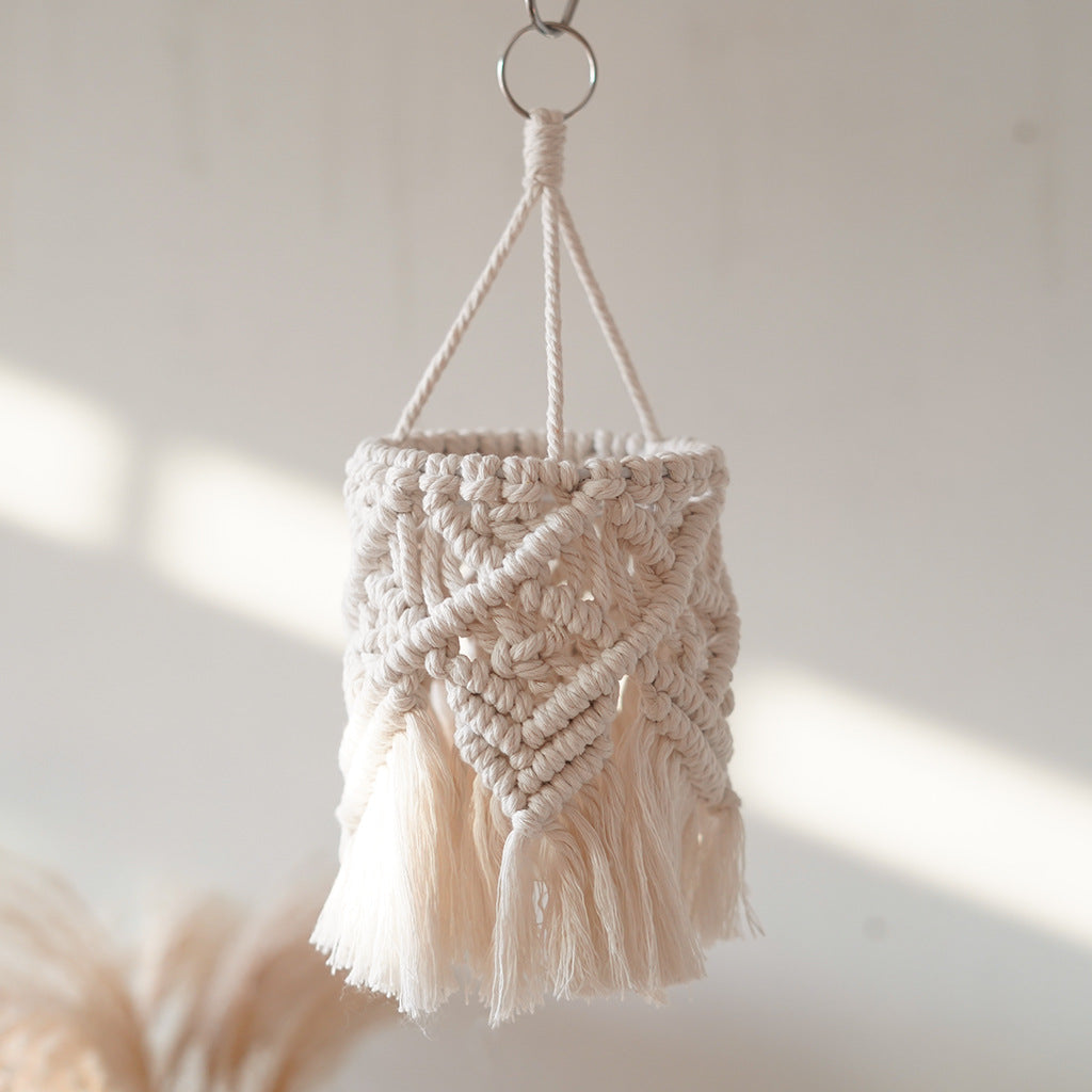 Textured Macramé Hanging Light Fixture Kalsten