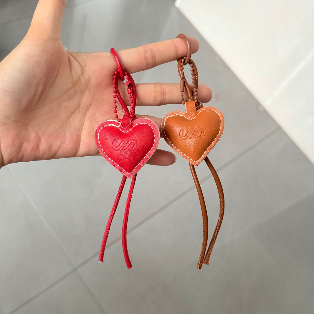 Leather Heart Charm Keychain Kalsten