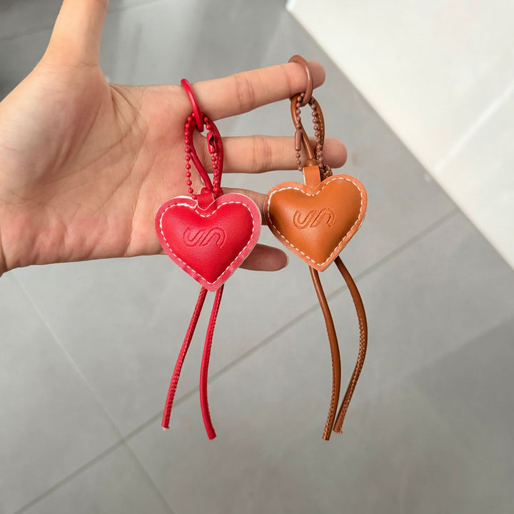 Leather Heart Charm Keychain Kalsten