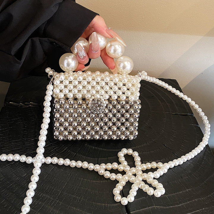 Pearl-Embellished Evening Handbag