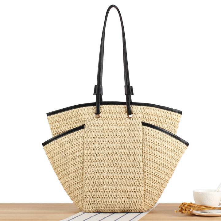 Tote bag with sophisticated compartment design and durable leather handles Kalsten
