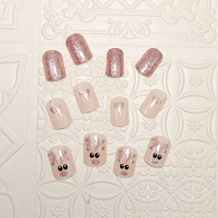 Festive Glittery Press-On Nail Set Kalsten