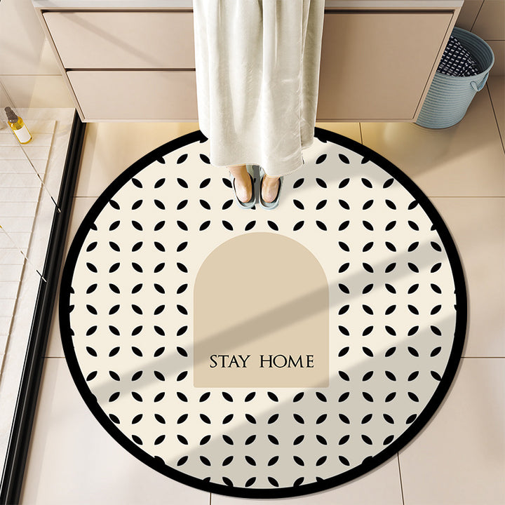 Round Motivational Bath Mat