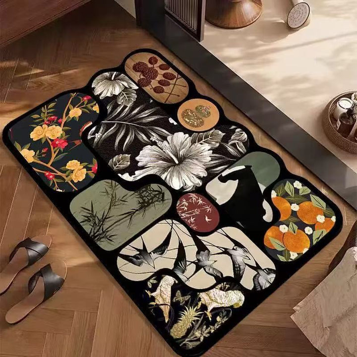 Artistic Floral Print Area Rug for Home Decor