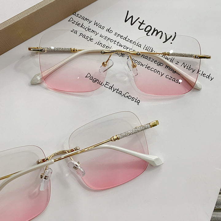 Ladies elegant square sunglasses with sparkling accents Kalsten