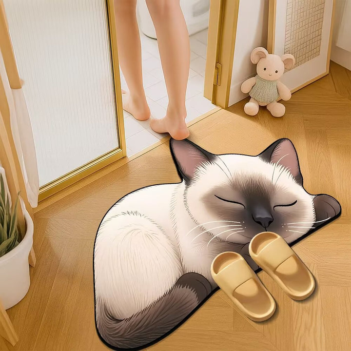 Cat-Themed Plush Bath Mat Kalsten