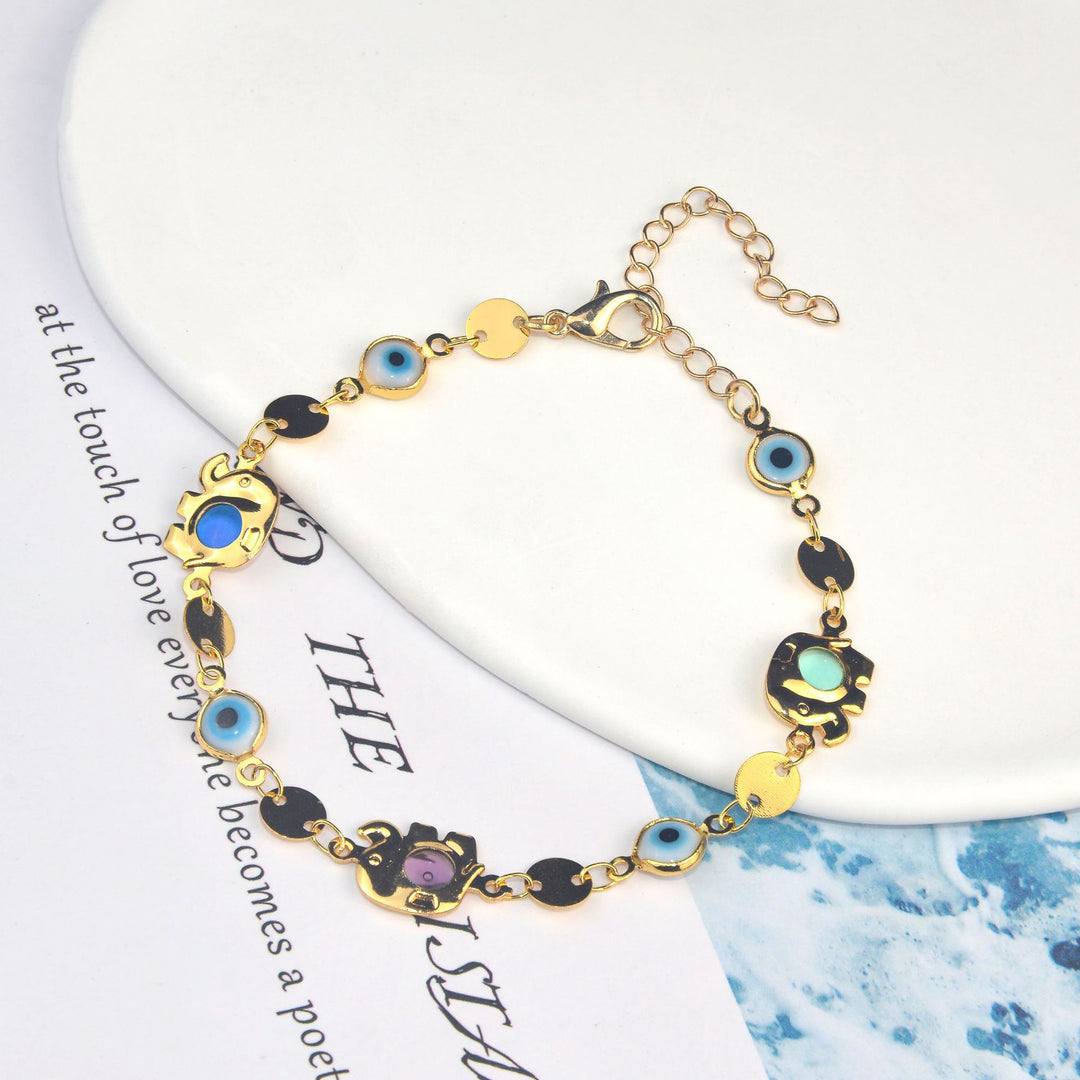 Colorful Eye Charm Statement Necklace Kalsten