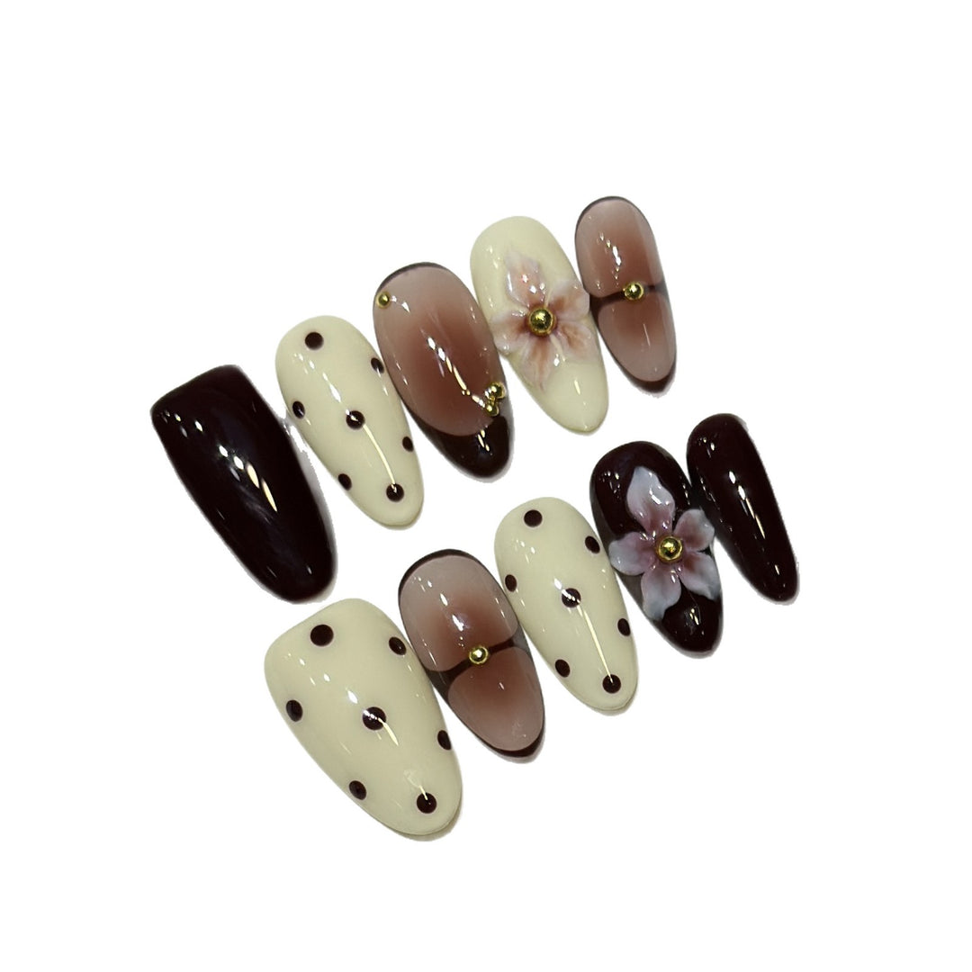 Elegant Floral Stiletto Nail Art Set Kalsten