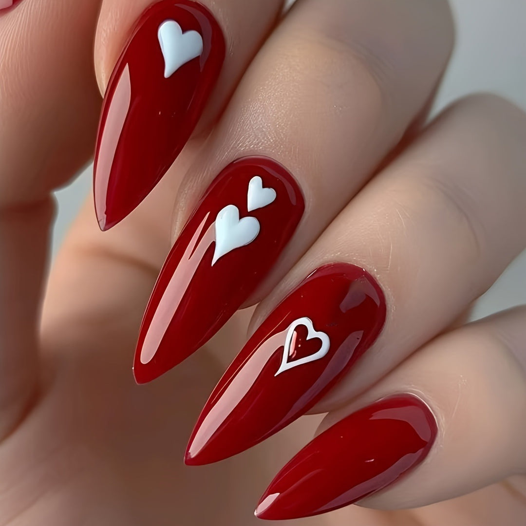 Artificial nails with romantic heart design Kalsten