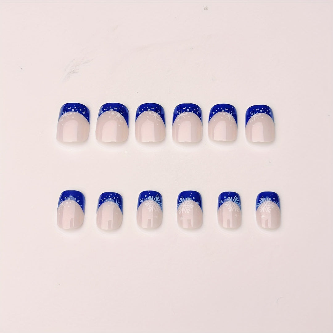 Glittering artificial nails in winter snowflake design Kalsten