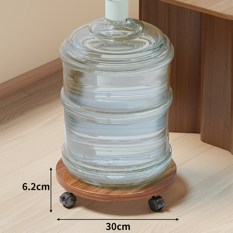 Rolling Wooden Bottle Dolly with Smooth Swivel Casters