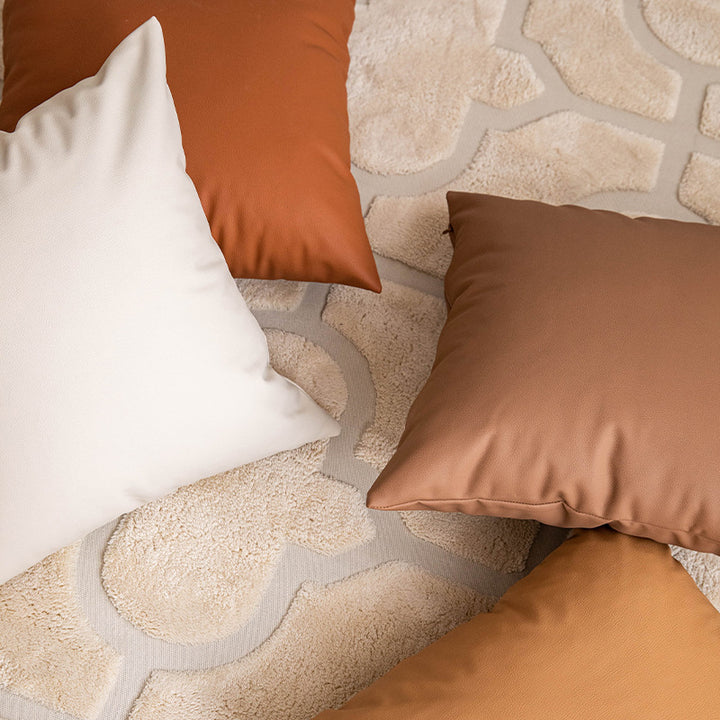 Square Textured Linen-Feel Decorative Throw Pillow Cover with Hidden Zipper