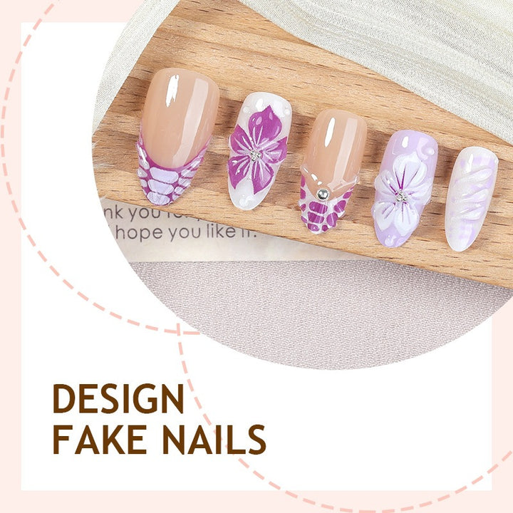Artificial nail set with floral and glamorous accents Kalsten