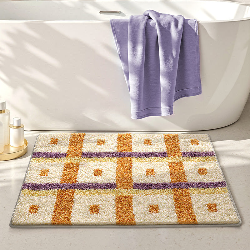 Plush Striped Bath Mat Kalsten