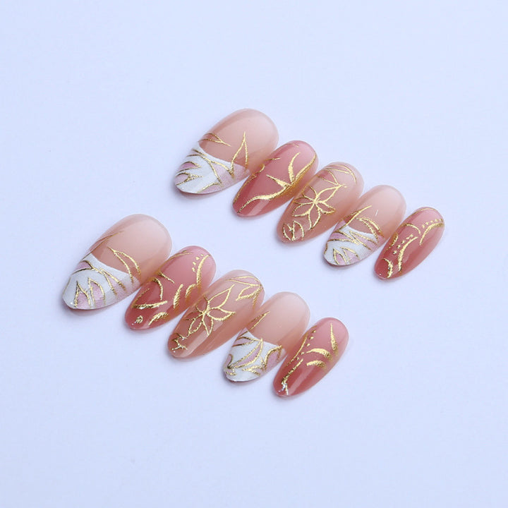 Elegant Floral Design Press-On Nails