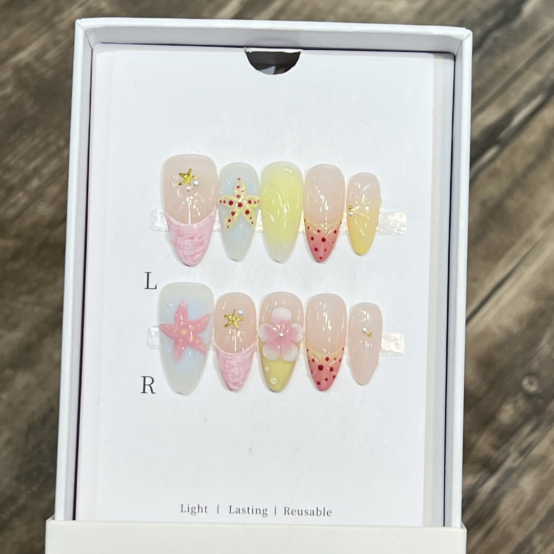 Decorative Floral Stiletto Press-On Nail Set Kalsten