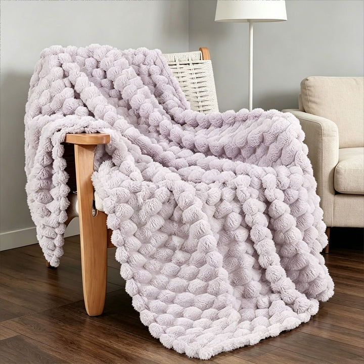 Plush Textured Decorative Throw Blanket