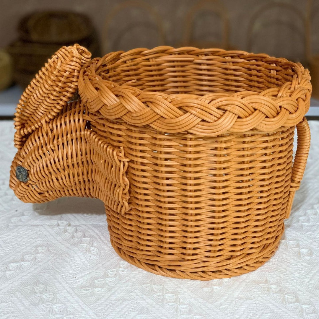 Cute Bunny-Shaped Woven Storage Basket Kalsten
