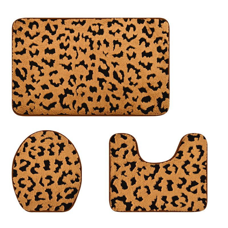 Soft Luxury Leopard Print Bath Rug Set Kalsten