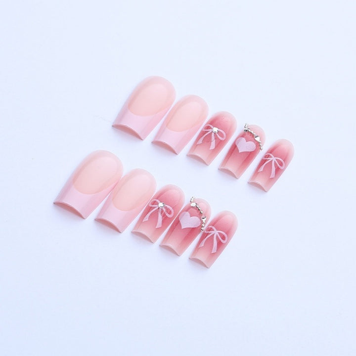 Nail art set with elegant bow and glitter motifs Kalsten