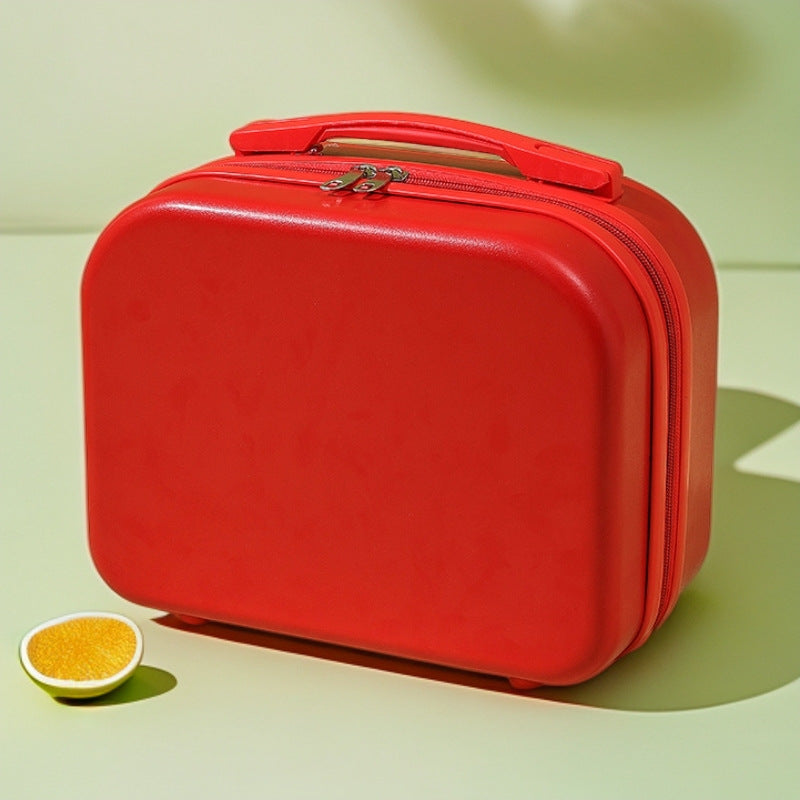 hard-shell travel vanity case with molded handle and double-zip closure Kalsten