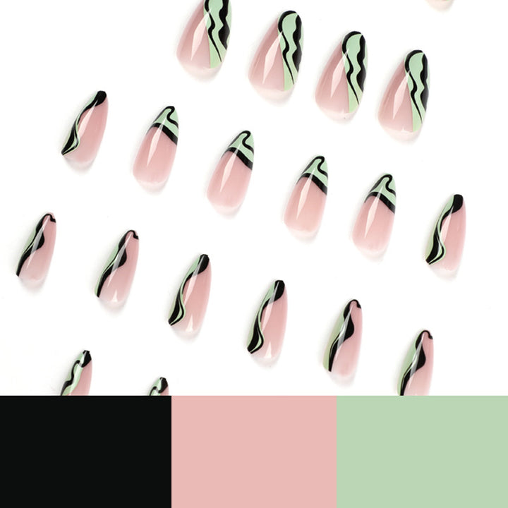Artful Nail Art with Gentle Wave Patterns Kalsten