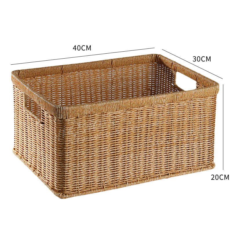 Handwoven Storage Basket with Cutout Handles Kalsten