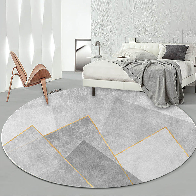 Geometric Patterned Round Area Rug Kalsten