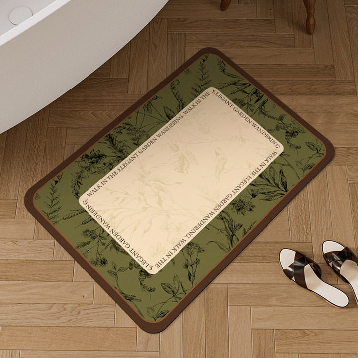 Oval Botanical Floor Mat