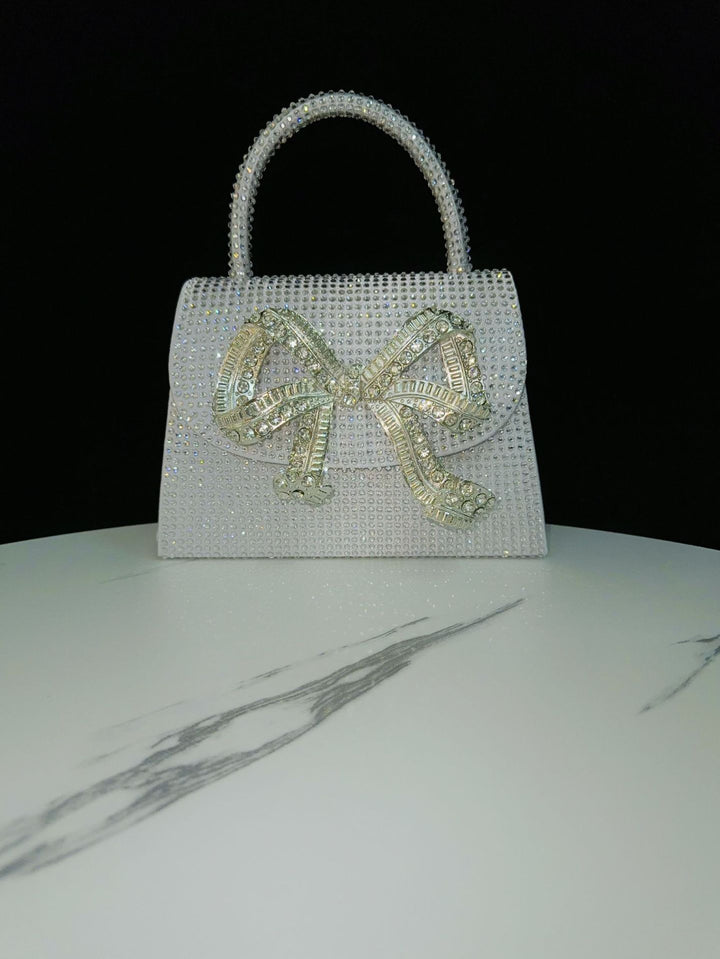 Rhinestone Bow Clutch