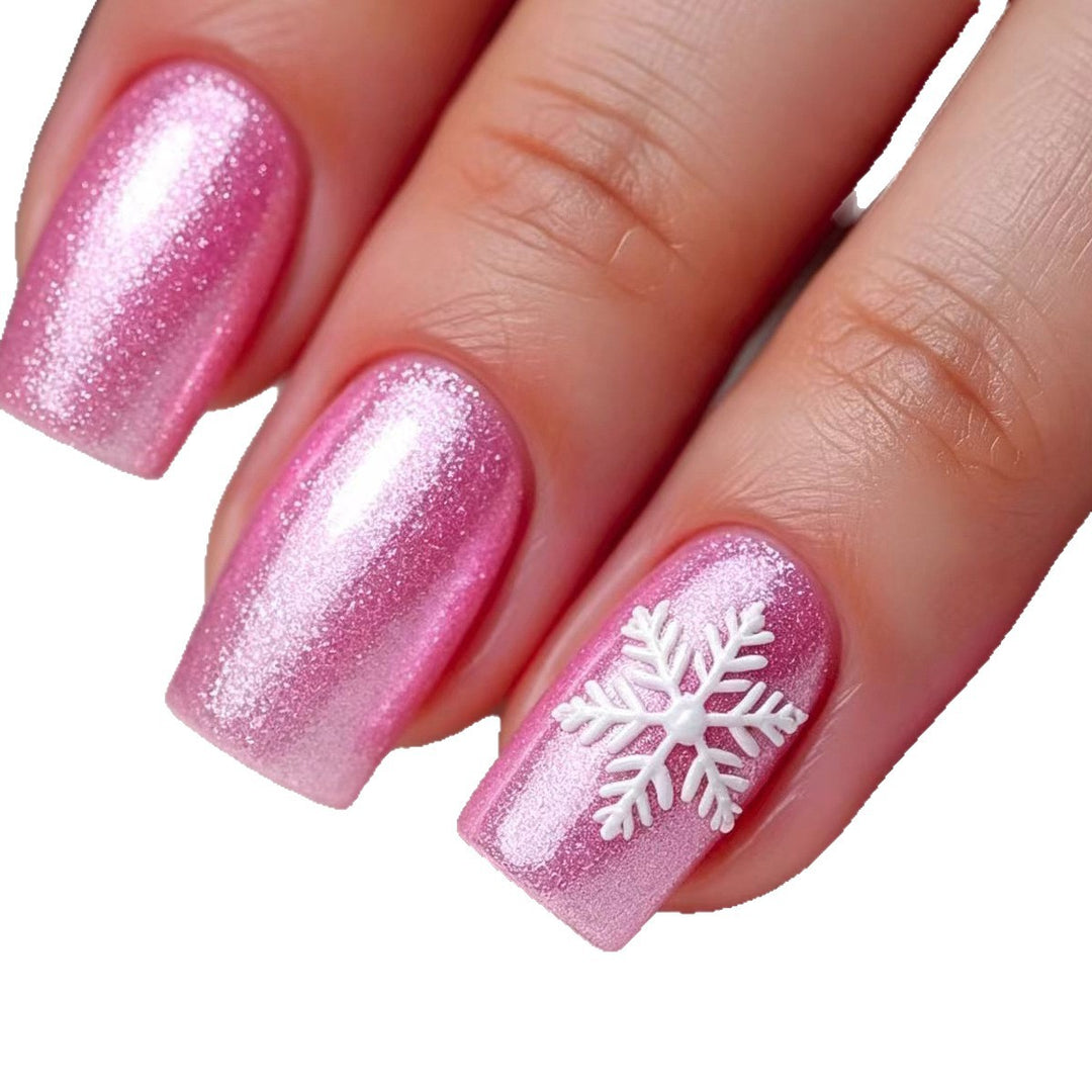 Snowflake Design Acrylic Nail Art Kalsten