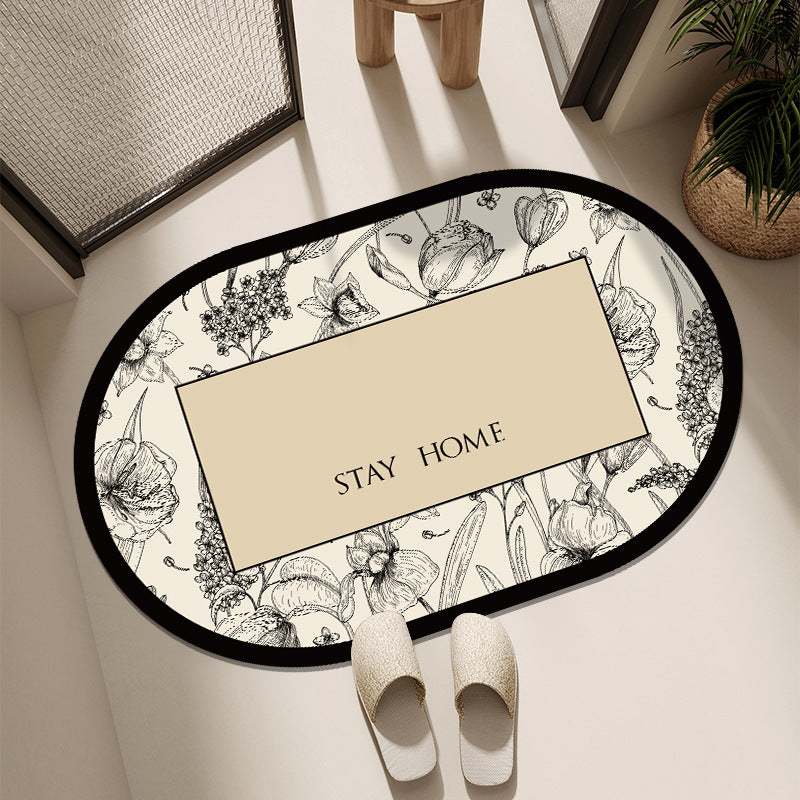 Floral-Printed Welcome Mat