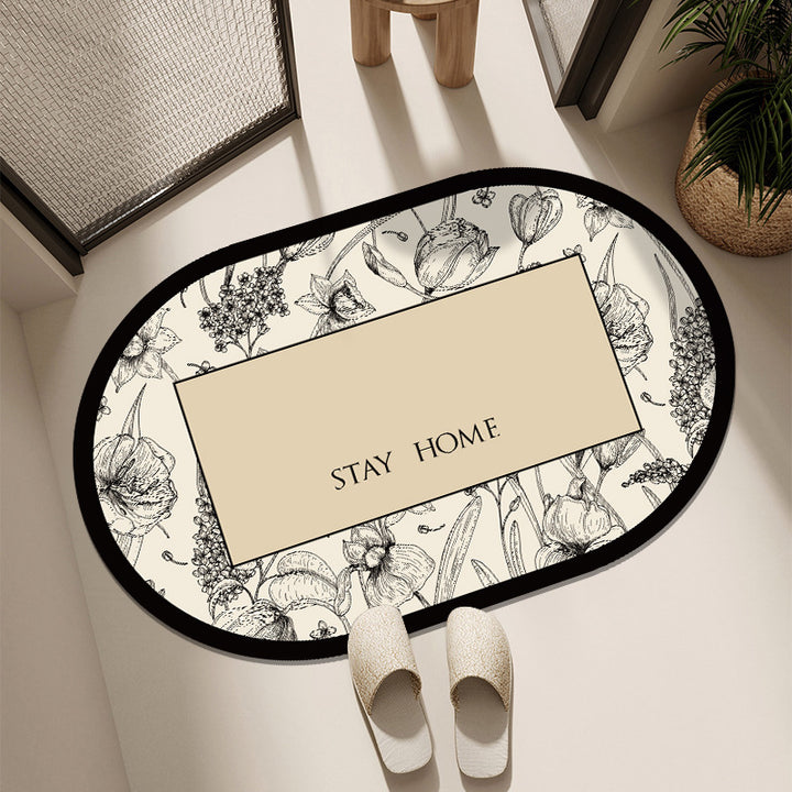 Floral-Printed Welcome Mat