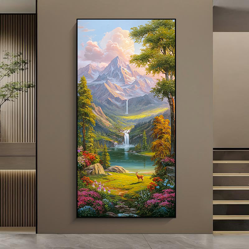Scenic Mountain Landscape Canvas Artwork