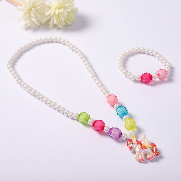 Playful jewelry set with unicorn pendant Kalsten