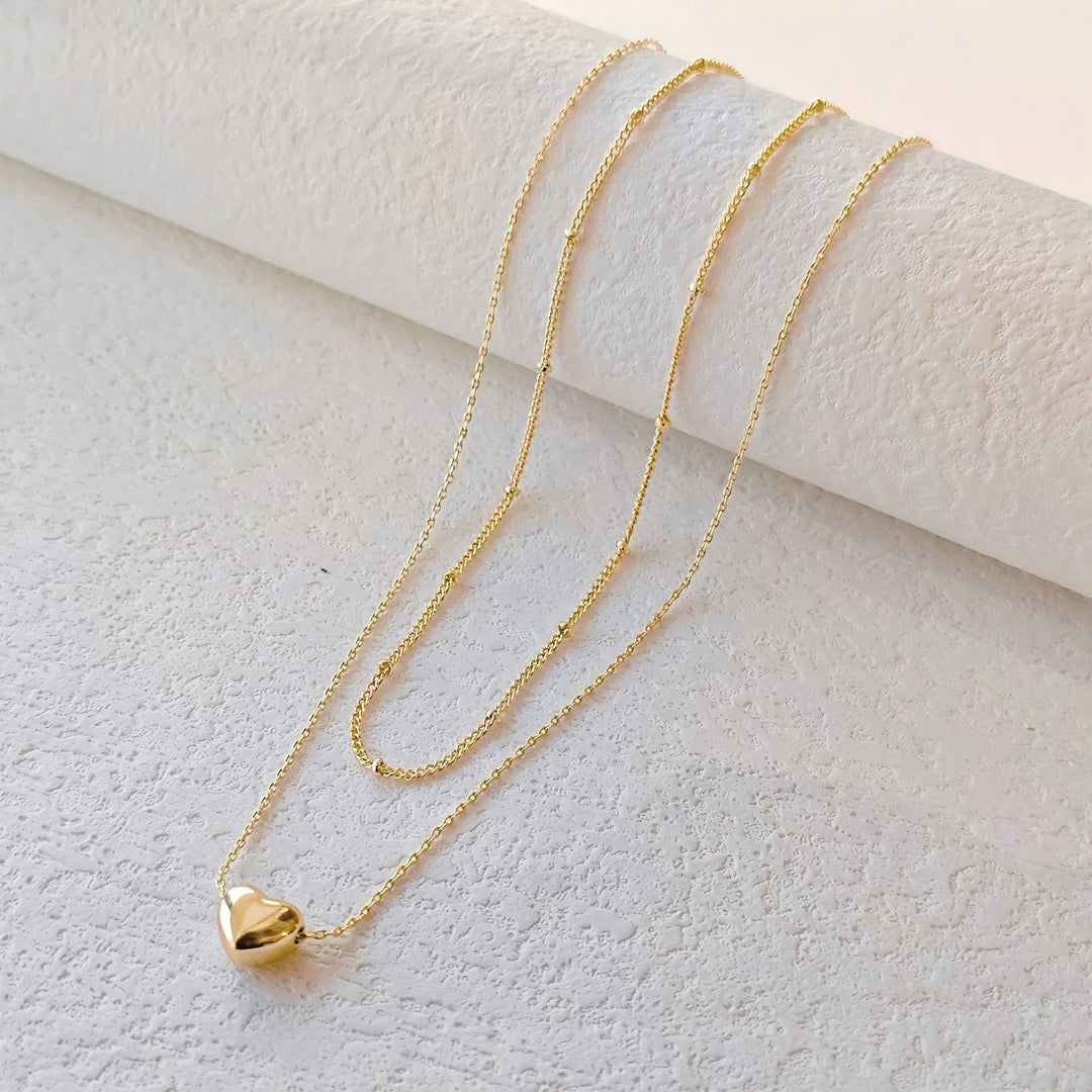 Heart Pendant Layered Necklace Kalsten