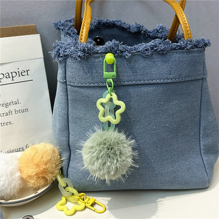 Cute Fuzzy Pom-Pom Keychain kalsten