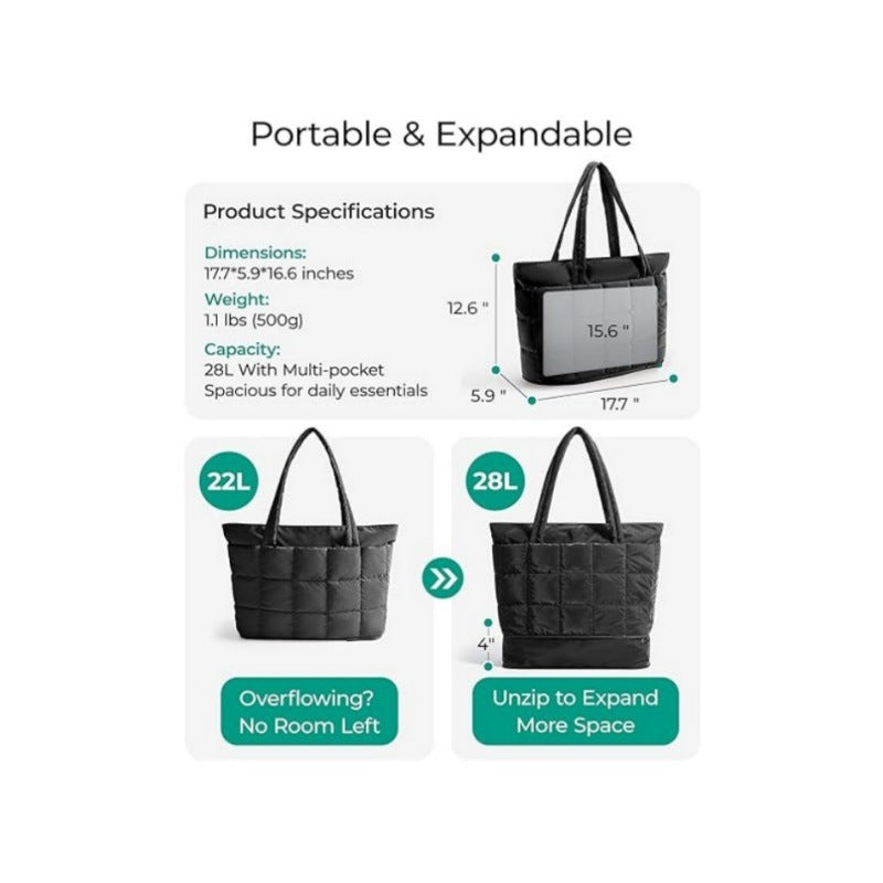 Practical Tote Bag with Quilted Design Kalsten