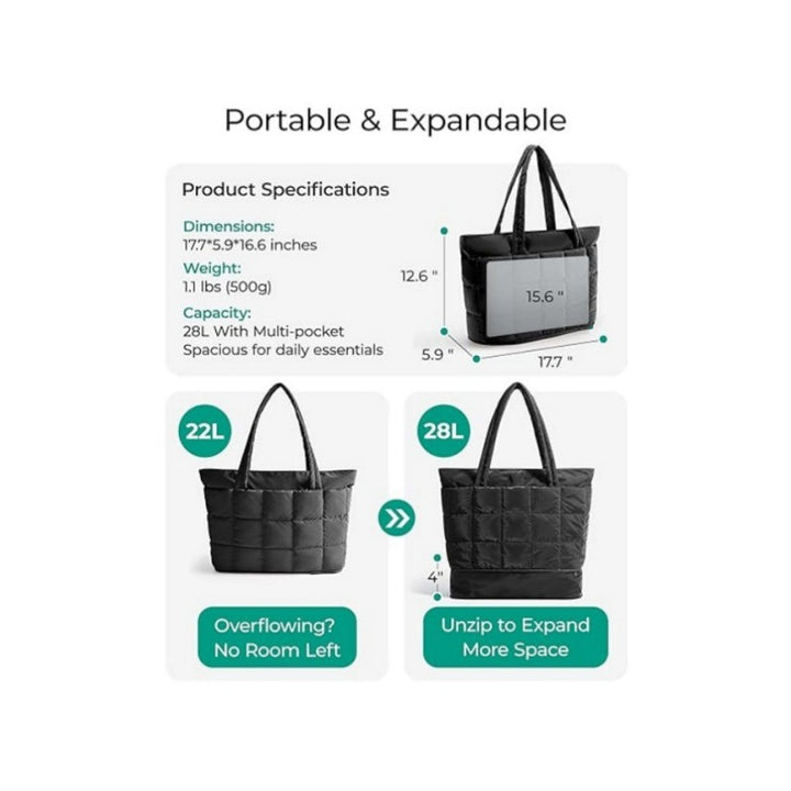 Practical Tote Bag with Quilted Design Kalsten