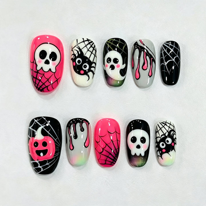 Halloween-Themed Press-On Nail Art Collection