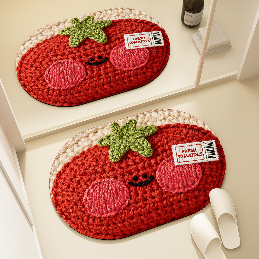 Bear-Shaped Plush Bath Mat for Bathroom