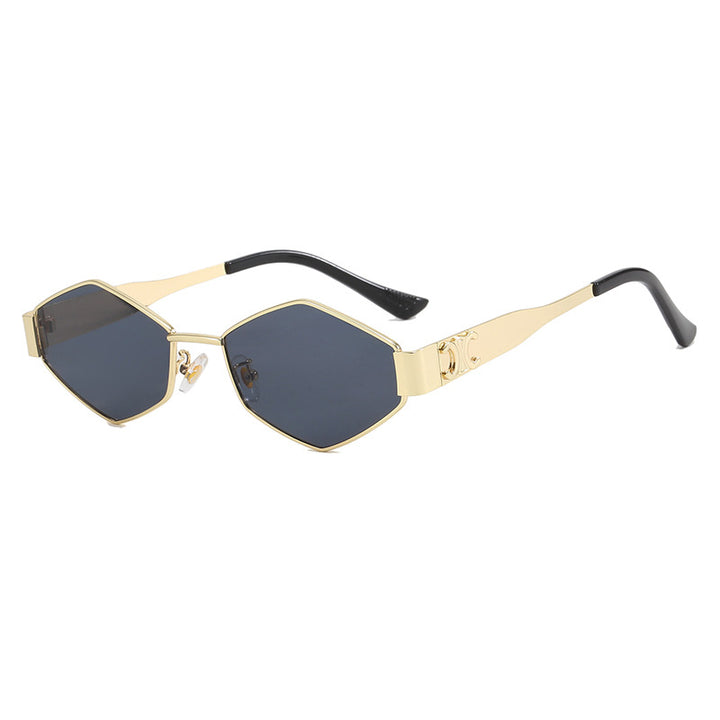 Ladies fashionable hexagonal sunglasses with protective lenses and stylish metal frame Kalsten